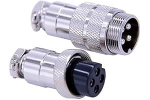 ELECBEE GX20 4 Broches Connecteur Câble de connecteur d'aviation mâle Femelle Droit