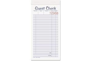 Adams Guest Check Pads, 2-Part, Carbonless, White/Canary, 3-3/8" x 6-3/8", 50 Sets per Pad, 10 Pack (104-50SW)