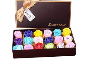 Weiye 18 Stück Seifen-Rosenblüten, Farbe zufällig gesendet– Flora-Duft Seife Rosenblume – Pflanzen-Seife, Geschenk für Jahrestag/Geburtstag/Hochzeit/Valentinstag