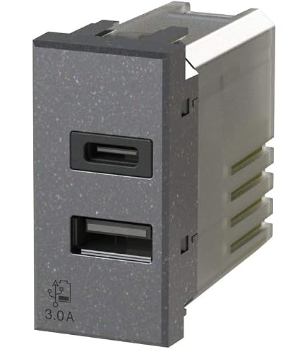 4 box presa usb per smartphone per bticino living light antracite 2,1a 4bx4b.l.usb