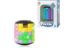 R.Y.TOYS Rotate and Slide Puzzle-Design Patent,Fidget Toys(Restore Order/Create Patterns)12 Colors,5 Layers-Open Cover for Quick Play,Brain Teaser,Sensory Toys,Birthday Gifts