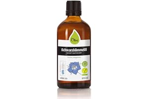 ‎OLINI Olini Schwarzkümmelöl 100 ml Glasflasche - Kaltgepresst, Unraffiniert, Unbehandelt - Reich an Omega-6, Omega-3, Linolsäure und Thymochinon, Frischegarantie - Direkt vom Hersteller aus Ölmühle