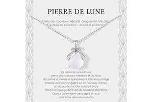 Lueaurra Cadeau pour Femme Collier Pierres de Lune Femme Idee Original Cadeau Ado Fille Cadeaux Noel Femme Cadeau Anniversaire Collier pour Fille Maman Sœur Amie