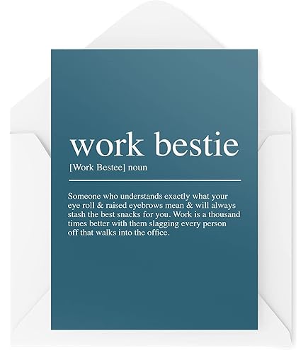 Old English Co. Work Bestie Definition Card For Her - Funny BFF