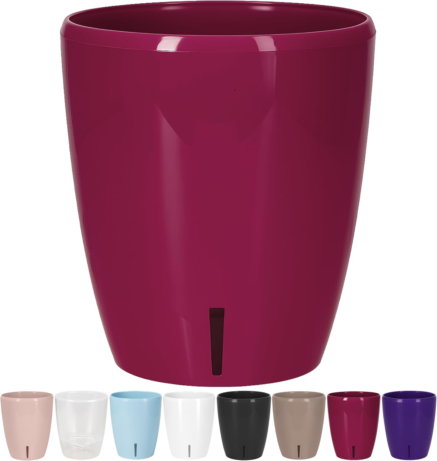 Santino Maceta para Orquídeas Ø 12cm Maceta Autorriego con Sistema de Mecha e Indicador de Nivel de Agua para Interior (Ø 12cm - 1,3L - Morado)