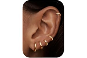 MILACOLATO Orecchini Cerchio Piccoli Per Donna Uomo Acciaio Chirurgico Cartilagine Orecchini Huggie Lobo Naso Anello Labbro Daith Helix Piercing Gioielli Orecchini a Cerchio Hinged 6/7/8/9/10mm