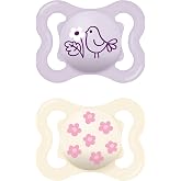 MAM Pacifier with Ventilated Shield, 2-6 Months, with Symmetrical Teat, Flat, Extra Thin and Flexible Silicone Easy Acceptanc