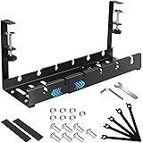 Raccogli Cavi Scrivania, Porta Cavi Scrivania senza Forare, Retrattile 30,5-55 cm Cable Management, Organizer Cavi Scrivania 