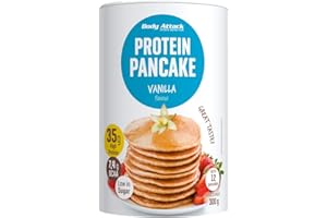 BODY ATTACK SPORTS NUTRITION Body Attack Protein Pancake Mix-Vainilla, 1x300g-panqueques de proteína con 35%, mezcla para hornear con poco azúcar para panqueques deliciosos, en 5 minutos- para 12 panqueques