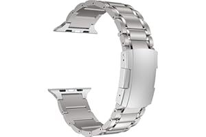 MaKTech Tytanowa Opaska,Pięcioczęściowa Metalowa Bransoleta z Klamrą w Kolorze Szylkretowym,Kompatybilny z Apple Watch 9/Ultra 2/SE/8/7/2023