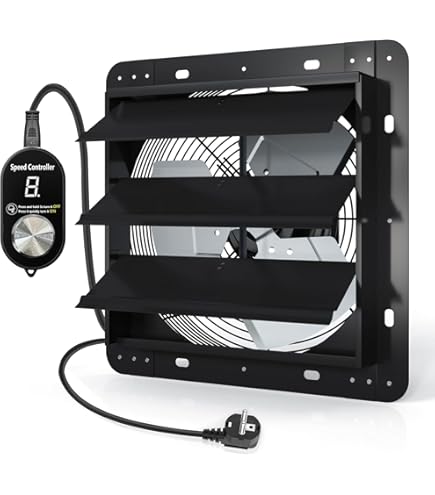 VEVOR Afzuigventilator met rolluiken, 26,2 cm, aluminium wandluchtafzuiger, 1250 m³/h, 1400 tpm, met AC-motor, ventilatie en koeling voor garage, schuur, winkel