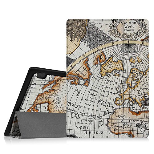 Fintie Lenovo Tab 2 A10-30 / Tab 2 A10-70 / Tab 3 10 Plus Hülle - Ultra Slim Superleicht Schutzhülle Tasche mit auto Sleep / Wake Funktion für Lenovo Tab 2 A10-30 / A10-30L / A10-30F / Tab 2 A10-70 / A10-70L / A10-70F / TAB3 10 Plus / Tab 3 10 Business 10,1 Zoll Tablet, Landkarte Design
