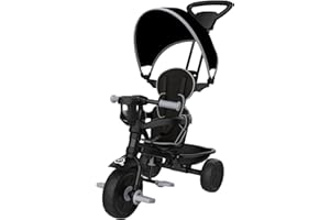 TP Toys - 708 - Tricycle 4 en 1 Plus Deluxe, Tempête Grise, Tricycle Évolutif et Réglable pour Enfants de 10 à 36 Mois - Gris