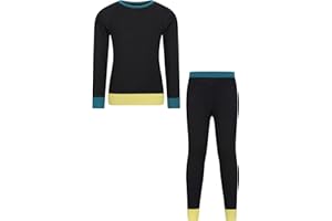 Mountain Warehouse Kids Merino Colour Block Set - Lightweight, Breathable & Moisture Wicking for Boys & Girls - Best for Autumn Winter, Travel, Camping & Outdoors