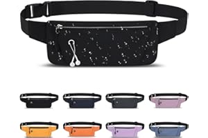 Mayoii Running Belt with Waterproof Adjustable Study Strap, Slim Lightweight Marathon Jogging Phone Holder Waist Bag for Women and Men (Black)