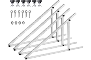CAIRHORNCE 4 x 114 cm Support Panneau Solaire, Pied de Panneau Solaire Orientable, Réglable de 0° à 90°, 45 Pouces Support Mural Panneau Solaire, Support Universel Pour Panneau Solaire 100W-600W Toit Plat Avec