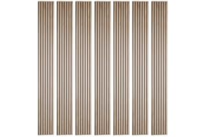 DECOON Lot de 7 Panneaux tasseaux bois 250 x 30 x 2 cm - décor chêne clair fond noir - 5,25m²