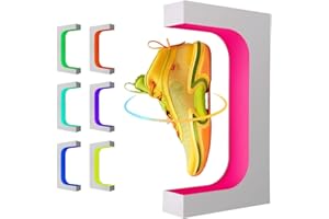 UVEHAS Levitating Shoe Display, Floating Rotating Sneaker Stand, Magnetic Levitation Shoe Rack with 16 Colors LED Light for Gifts Shoes Collectors Store Advertising Exhibition Home Decor