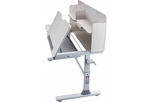 ‎INTER LINK Interlink - Kinderschreibtisch – Mitwachsender Jugendschreibtisch - Ergonomischer Schülerschreibtisch - Höhenverstellbar & neigbar – mit Schublade, Buchstütze & Ablagen – Weiß – Sören