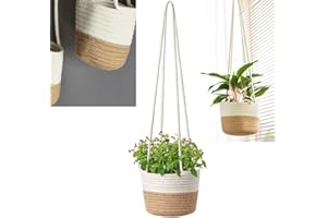 YINGBIAO Large Plant Hangers Hanging Basket Planter Flower Pot Cotton Rope Woven Baskets 72cm Wall Hanging Planter Ceiling Plants Holder Indoor Outdoor Flower Pot Storage Hanger Decorative for Home Garden