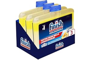 Finish Curalavastoviglie, Additivo Lavastoviglie, 3 Prodotti da 250 ml, Cura Lavastoglie al Limone