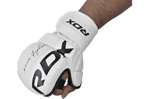 RDX MMA Sparring Gloves Martial Arts, Muay Thai, Kickboxing, Ventilated Open Palm for Grappling, Karate Mitts for Adults