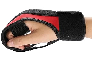 WALLFIRE DIRECT Guanti fissi per allenamento delle dita, neri, ausiliari fissi per riabilitazione, allenamento, attrezzatura da allenamento, guanti da pugno per anziani e emiplegia (nero + rosso)