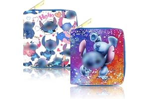 ZGCXRTO 2 Pièces Dessin animé Portefeuille, Dessin Sti-TCH Bourse Wallet, Dessin animé Porte Monnaie, Sti-TCH Monnaie Portefeuille Dessin Animé Mode Amusement Conception Portefeuille