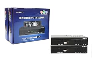Yunucket Nuevo Decodificador TDT HD Español, Sintonizador DVB-T2 HD DVB-T2 H265 HEVC FTA, PVR, USB, HDMI, Decodificador TV SCART Digital, Adaptador para Ver Canales HD (Juego de 2)