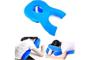 SAJEURE Face Down Pillow for Sleeping/after Eye Surgery, Home Massage Pillow for Bed Stomach Sleeping Prone for Vitrectomy or Retinal Surgery, Blue