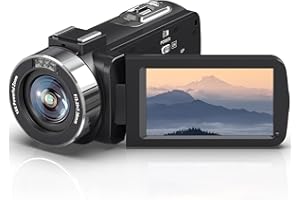 AONUOXIN Videokamera 4K 80MP Webcam Vlogging Kamera Camcorder mit Akkus