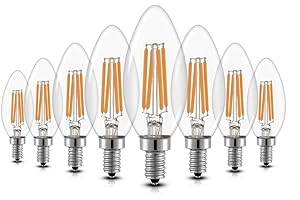 iGOKU 8er Pack LED Lampe E14 Glühbirne 4W dimmbare lampe, filament E14 led Glühfaden Warmweiß leuchte led Birne, 360°Abstrahlwinkel LED birne 40W Entspricht Edison Lampe, 450 Lumen 2700K