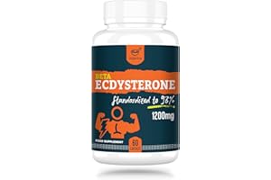 Solavica Beta Ecdysterone Supplement 1200mg Per Serving (60 Capsules)-1 Month Supply-98% Maximum Purity Ecdysterone for Endurance & Muscle Growth