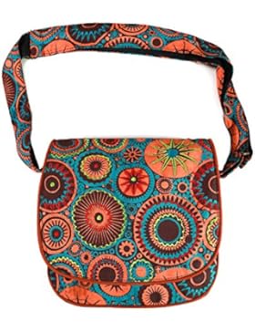Kunst und Magie Bunte Damen Handtasche Schultertasche mit Stickerei Goa Hippie