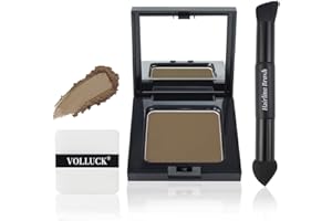 VOLLUCK Ritocco Ricrescita Capelli 12g, Copertura Immediata Ombretto per Capelli Ricrescita con Applicatori Multipli, Effetto Naturale Hairline Powder per Donna e Uomo (Castano)