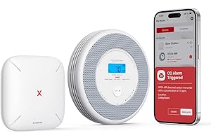 X-Sense Wi-Fi Combination Smoke and Carbon Monoxide Alarm for Home with English Voice Alerts, Wireless Interlinked Voice Alarm with SBS50 Base Station, XP0A-MR11