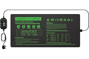 MARS HYDRO Heizmatte Pflanzen mit Thermostat 122x52CM für gärbox Terrarium,Wärmematte Pflanzen für Sämlinge Germination und Amphibien Reptilien