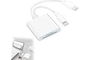 CLOUDLINK SD Card Reader for iPhone,2 in 1 SD Card Adapter Camera Adapter to iPhone with SD & TF Card Slots for iPhone/iPad/Macbook/Samsung/Android phones/Camera