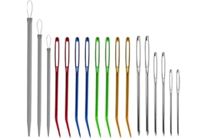 TOYMIS 17pcs Aiguilles Émoussées à Gros Chas, 8pcs Aiguilles à Tapisserie Courbées 6pcs Aiguilles Émoussées Droites 3pcs Aiguilles à Laine Blanc pour Tricot Crochet Point à la Main DIY (Multicolore)