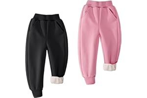 BIG ELEPHANT Pantalones Deportivos con Forro Polar para niños y niñas, Pantalones Deportivos de algodón Suave para jóvenes, Pantalones Activos básicos para niños con Bolsillos