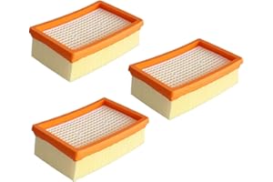 Frogetu Lot de 3 Filtre Aspirateur pour Karcher Kit,pour Karcher WD4/WD5/WD6/MV4/MV5/MV6 Filtre Remplacement,Pièces de Rechange Aspirateur pour Kärcher,Filtres Plissés Plats
