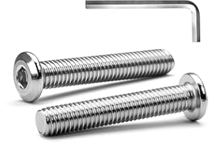 MINHER M5 x 45mm 10Pcs Cabeza plana Tornillos de cabeza hueca hexagonal Pernos,Pernos para muebles, Acero inoxidable A2 V2A,Rosca completa (con Llaves Allen)