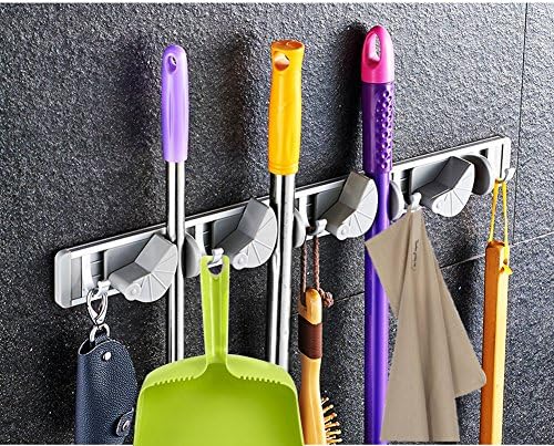 Mop Holder Hook Hooks Wall Mounted Mop Broom Holder Tool Storage – Utility Holder Garden Tool Rack/Key Rack, Hook Rack Multifunti ONAL Mop Hook