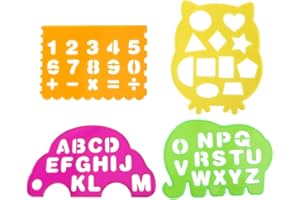 Zeichnungslineale 4PCS Letters Schablone Alphabet Drawing Lineal Früherziehung Spielzeug Flexible Dekorative Schablone Multifunktionale Zeichnungsvorlage für Kinder