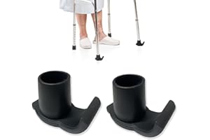 MESINURS Walker Glide Skier – Universal-Ersatzfüße mit Gummispitzen für zusammenklappbare Gehhilfen, 28 mm, 2 Stück (schwarz)