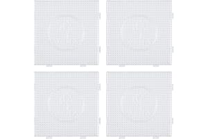 La Manuli 4x Plaques de Perles à Repasser Transparentes Midi 5mm - Lot de Plaques à Brancher 14,5 x 14,5 cm