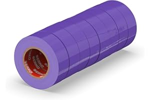 ERKO 8 pezzi di nastri isolanti elettrici professionali viola 19 mm x 20 m, per isolare fili, cavi elettrici e di telecomunicazione e per marcare fili e fasci di fili per tensioni fino a 6kV.