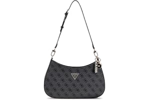 GUESS Noelle II Top Zipper Shoulder Bag Coal Logo