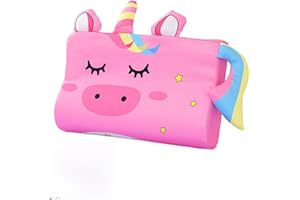 LUKIUP Schlummerkids Kissen, 45X27CM Schlummerkids, Erfrischend, Atmungsaktiv Niedliche Tiere Kinder Kissen Memory Atmungsaktiv Komfortkissen Schaum Ergonomisch fur Kinderkissen ab 3 Jahre (Einhorn)