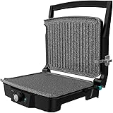 Cecotec Piastra e Griglia elettrica Rock'nGrill 2000 Stone Ceramic Mix&Grill. 2000 W, Grill, Griglia, Ferro e Sandwichera, Ri